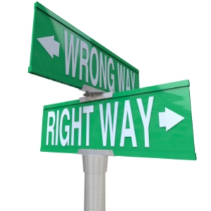 Right vs Wrong Way - Two-Way Street Sign